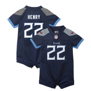 Nike NFL Tennessee Titans #22 Navy and Light Blue 0-3 Months Game Romper NWT